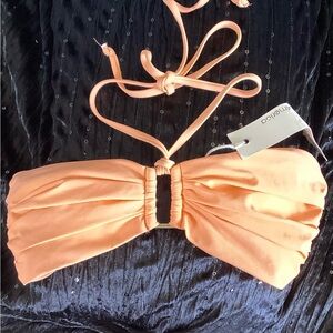 BOYS + ARROWS Olivia The Outlaw Orange Bikini Top with Strappy Design S
